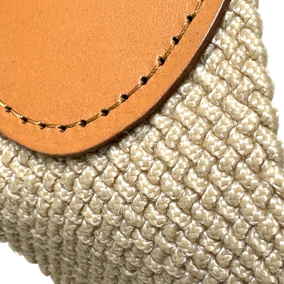 belt J. CREW XS/S tan leather stretch 2" wide 25"-29-30" waist covered buckle - Picture 8 of 12